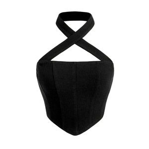 SHEIN black criss cross heater top